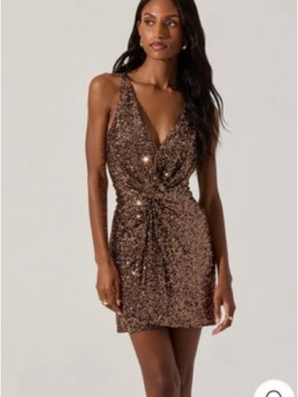 NWOT ASTR Rose Gold Sequin Mini Dress